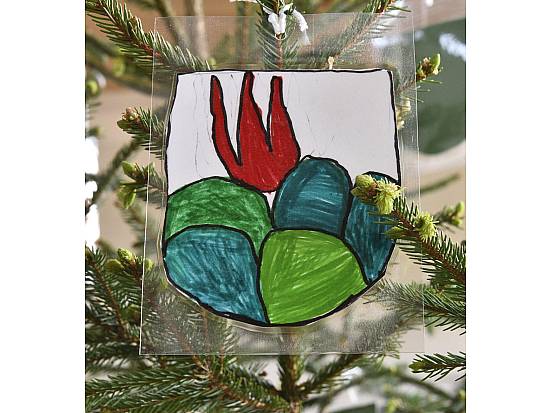 Das Loueler Wappen gezeichnet von Schülerinnen und Schülern der Primarschule