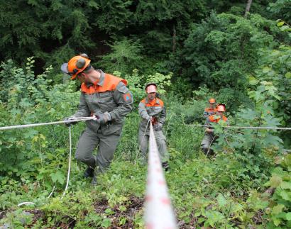 Abseilübung in einem WK